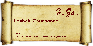 Hambek Zsuzsanna névjegykártya